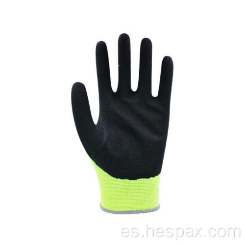 Guantes de trabajo de seguridad de nitrilo arenoso hespax anti sear